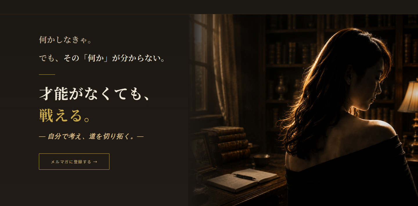 才能がなくても、戦える。 ― 自分で考え、道を切り拓く。―